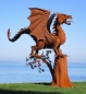 Preview: Amazing dragon sculpture rusty iron on tree